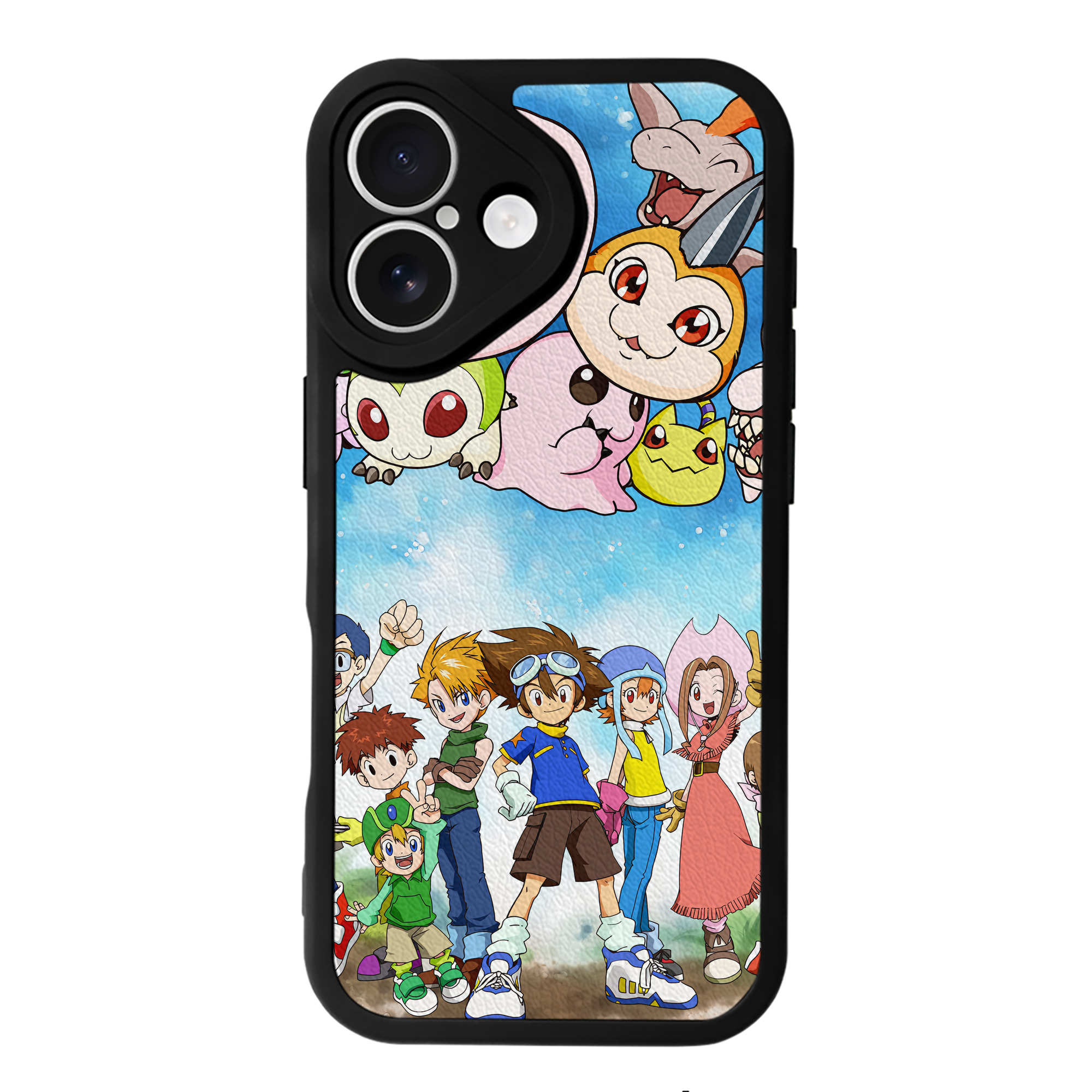 （画像用） Digimon デジタルモンスター/デジモン 【iPhone 16シリーズ対応】シリコンスマホケース（レザー調） 材質：シリコン